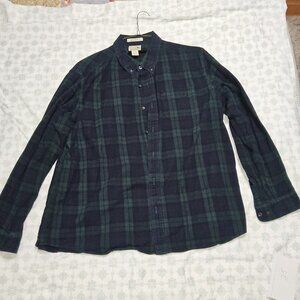 L.L. Bean Men's Flannel Shirt - Traditional Fit Size XXL Scotch Plaid Navy/Green
